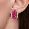19.65ct Invisible Setting Ruby Half Hoop Earrings