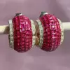 19.65ct Invisible Setting Ruby Half Hoop Earrings