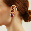 19.65ct Invisible Setting Ruby Half Hoop Earrings