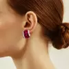 19.65ct Invisible Setting Ruby Half Hoop Earrings