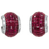 19.65ct Invisible Setting Ruby Half Hoop Earrings