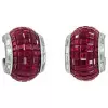 19.65ct Invisible Setting Ruby Half Hoop Earrings
