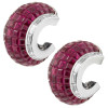 19.65ct Invisible Setting Ruby Half Hoop Earrings