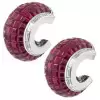 19.65ct Invisible Setting Ruby Half Hoop Earrings