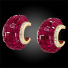 19.65ct Invisible Setting Ruby Half Hoop Earrings