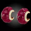 19.65ct Invisible Setting Ruby Half Hoop Earrings