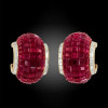 19.65ct Invisible Setting Ruby Half Hoop Earrings