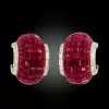 19.65ct Invisible Setting Ruby Half Hoop Earrings