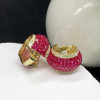 19.65ct Invisible Setting Ruby Half Hoop Earrings