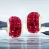 19.65ct Invisible Setting Ruby Half Hoop Earrings