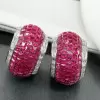 19.65ct Invisible Setting Ruby Half Hoop Earrings