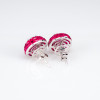 White Sapphire and Ruby Vintage Stud Earrings