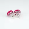 White Sapphire and Ruby Vintage Stud Earrings