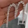 7.25ct Round  Cut White Sapphire Drop Earrings