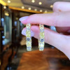 11ctw Radiant Cut Yellow Sapphire Hoop Earrings
