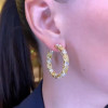 11ctw Radiant Cut Yellow Sapphire Hoop Earrings