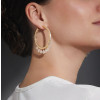White Sapphire Dangle Statement Hoop Earrings