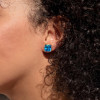 8ctw Cushion Cut Aquamarine Flower Stud Earrings