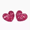 4ctw Princess Cut Ruby Stud Heart Earrings