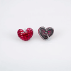 4ctw Princess Cut Ruby Stud Heart Earrings