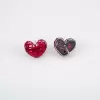 4ctw Princess Cut Ruby Stud Heart Earrings