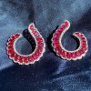 14ctw Pear Cut Ruby & White Sapphire Drop Earrings