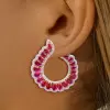 14ctw Pear Cut Ruby & White Sapphire Drop Earrings
