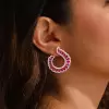 14ctw Pear Cut Ruby & White Sapphire Drop Earrings