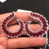14ctw Pear Cut Ruby & White Sapphire Drop Earrings