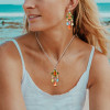 23ctw Multicolor Sapphire Statement Chandelier Earrings