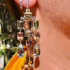 23ctw Multicolor Sapphire Statement Chandelier Earrings