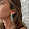 7.1ctw Emerald and White Sapphire Statement Earrings