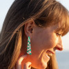 7.1ctw Emerald and White Sapphire Statement Earrings