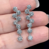 7ct Round Cut White Sapphire Drop Earrings