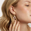 Oval Cut Garnet/Amethyst Drop Earrings In Gold