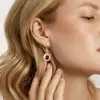 Oval Cut Garnet/Amethyst Drop Earrings In Gold