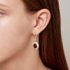 Oval Cut Garnet/Amethyst Drop Earrings In Gold
