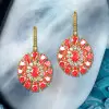 Nature Inspired 25ctw Oval Cut Ruby Statement Flower Earrings