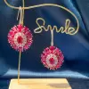 Nature Inspired 25ctw Oval Cut Ruby Statement Flower Earrings