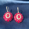 Nature Inspired 25ctw Oval Cut Ruby Statement Flower Earrings