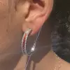 16ctw Rainbow Sapphire Hoop Earrings