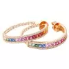 16ctw Rainbow Sapphire Hoop Earrings