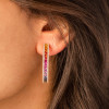 16ctw Rainbow Sapphire Hoop Earrings