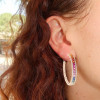 16ctw Rainbow Sapphire Hoop Earrings