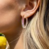 16ctw Rainbow Sapphire Hoop Earrings