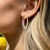 16ctw Rainbow Sapphire Hoop Earrings