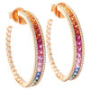 16ctw Rainbow Sapphire Hoop Earrings