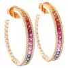 16ctw Rainbow Sapphire Hoop Earrings