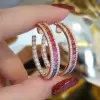 16ctw Rainbow Sapphire Hoop Earrings