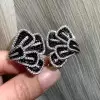 Butterfly Inspired Black Sapphire Statement Flower Earrings